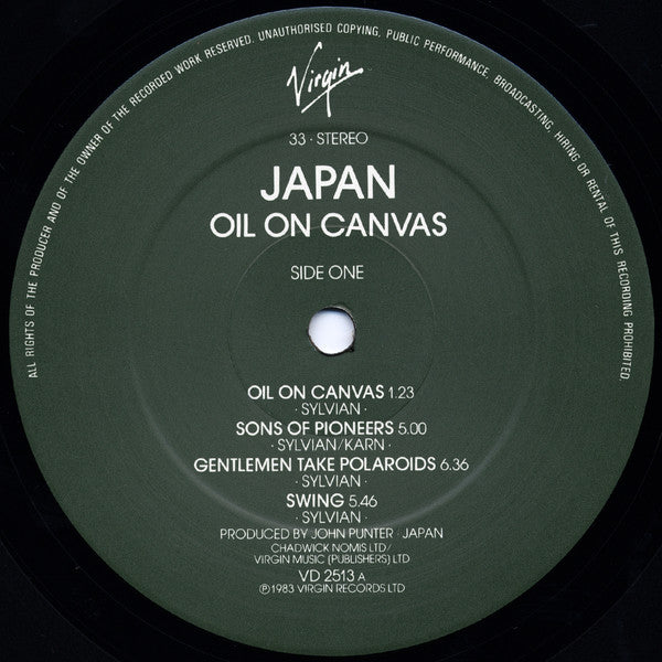 Japan : Oil On Canvas (2xLP, Album, Gat)