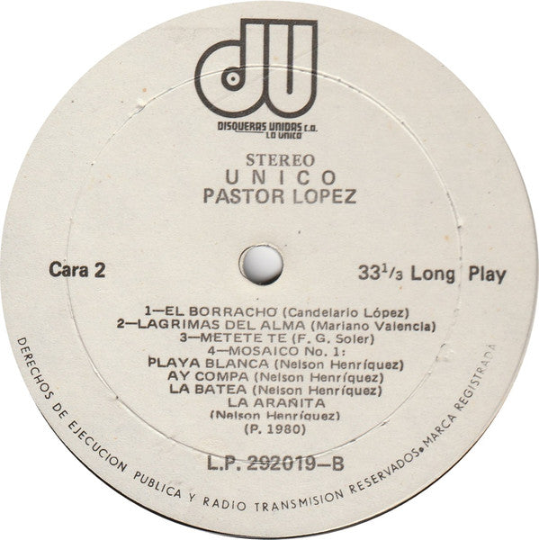 Pastor López : Único (LP, Album)