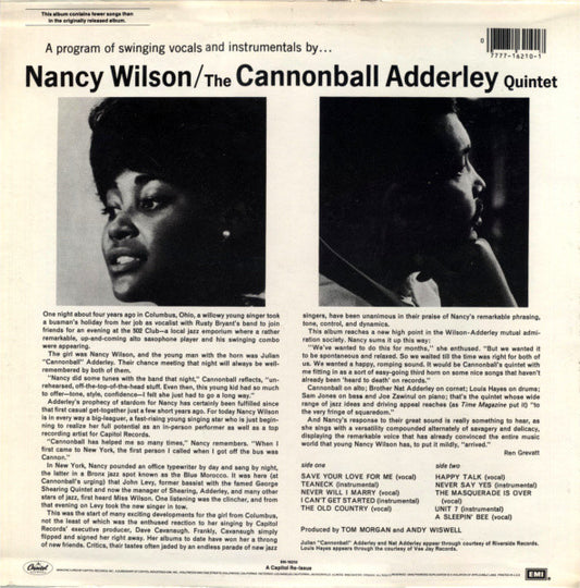 Nancy Wilson / Cannonball Adderley : Nancy Wilson / Cannonball Adderley (LP, Album, RE)