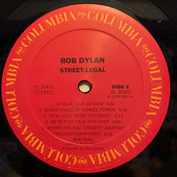 Bob Dylan : Street-Legal (LP, Album, RE, Car)