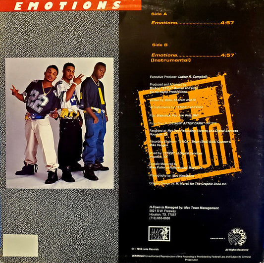 H-Town : Emotions (12", Promo)