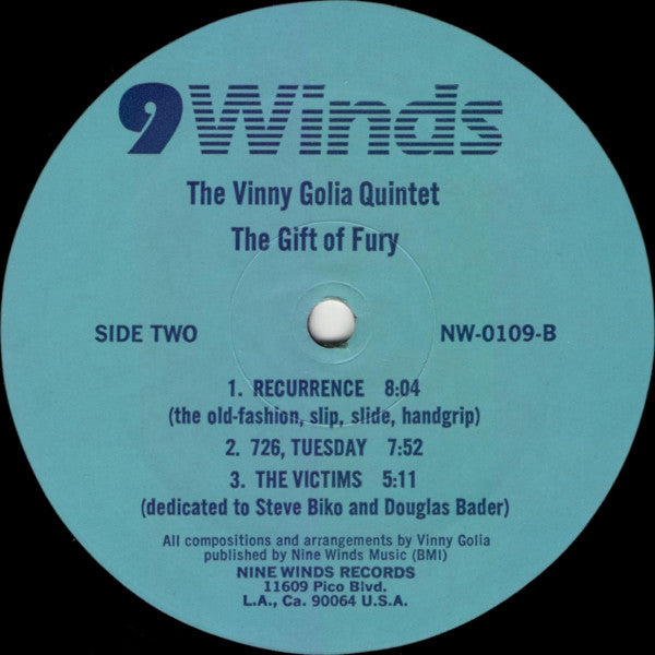 The Vinny Golia Quintet : The Gift Of Fury (LP, Album)