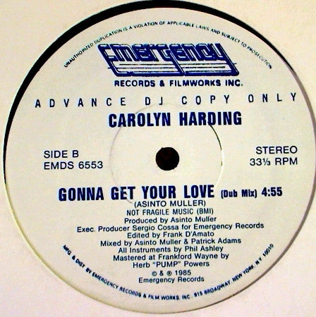 Carolyn Harding : Gonna Get Your Love (12", Promo)