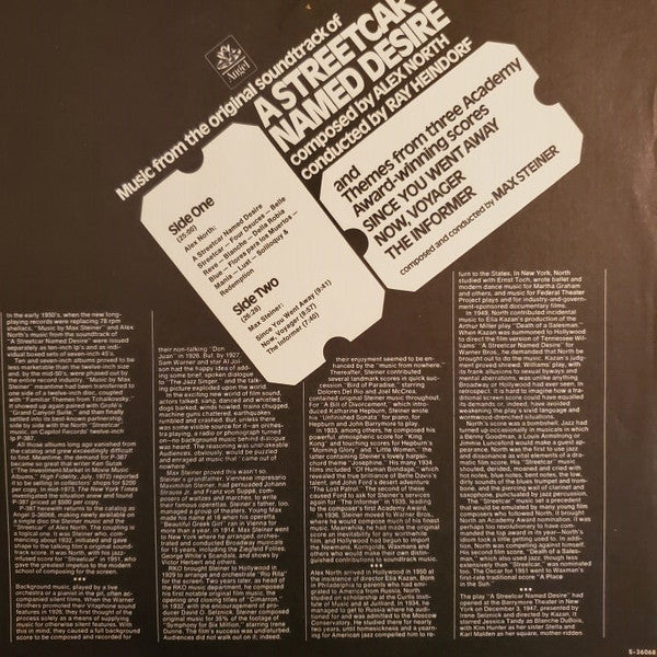 Alex North / Max Steiner : A Streetcar Named Desire/ Great Film Music (LP, Comp)