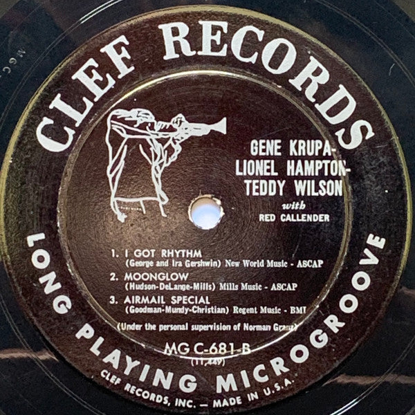 Gene Krupa ・ Lionel Hampton ・ Teddy Wilson : Playing Some Of The Selections They Played In The Benny Goodman Movie (LP, Album, Mono, Hol)