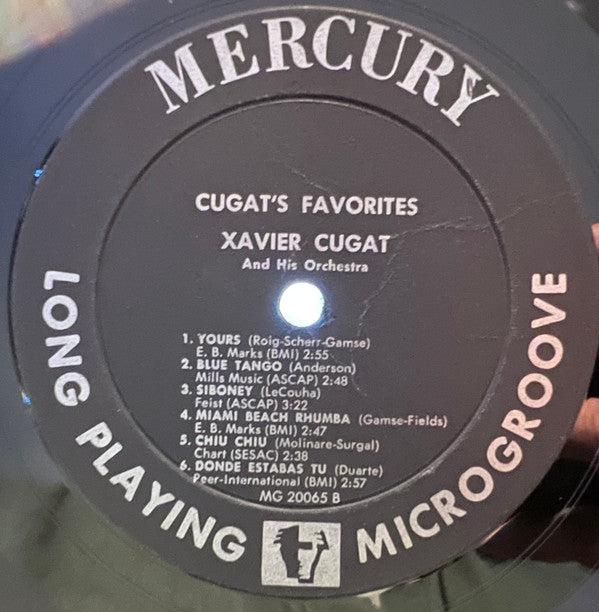 Xavier Cugat And His Orchestra : Cugat's Favorites (LP, Album, Mono)