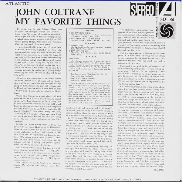 John Coltrane = John Coltrane : My Favorite Things = マイ・フェイヴァリット・シングス (LP, Album, RE)