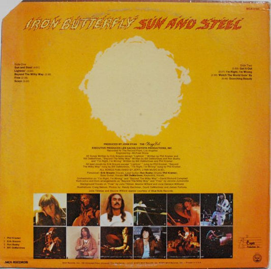Iron Butterfly : Sun And Steel (LP, Album, Glo)