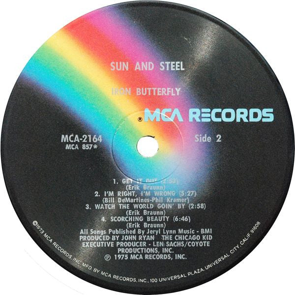 Iron Butterfly : Sun And Steel (LP, Album, Glo)