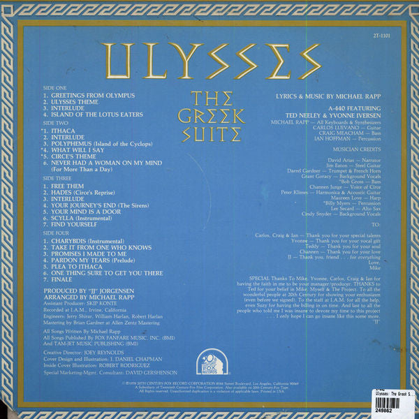 A-440 Feat. Ted Neeley & Yvonne Iversen : Ulysses: The Greek Suite (2xLP, Album, Gat)