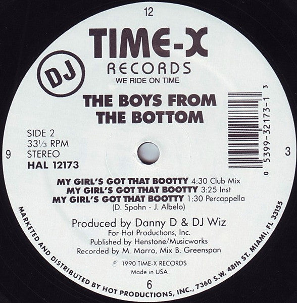 The Boys From The Bottom : My Girl's Got That Bootty (12", Promo)