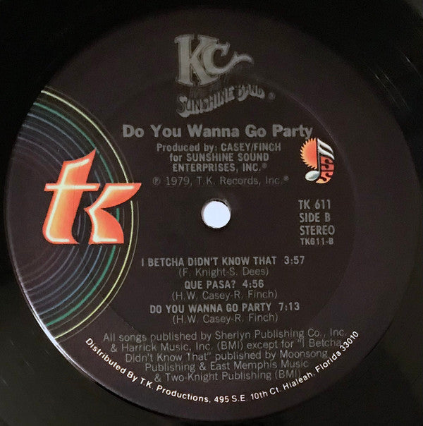 KC & The Sunshine Band : Do You Wanna Go Party (LP, Album, Club, CRC)