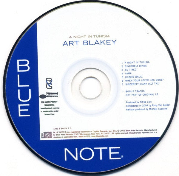 Art Blakey & The Jazz Messengers : A Night In Tunisia (CD, Album, RE, RM, 24-)