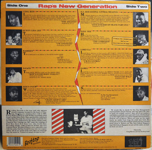 Various - Rap's New Generation vinyl record, LP (Near Mint (NM or M-)) | Lulo Records