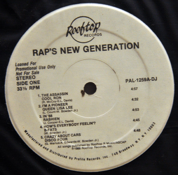 Various : Rap's New Generation (LP, Comp, Promo)