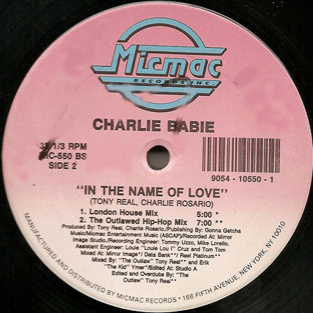 Charlie Babie : In The Name Of Love (12")