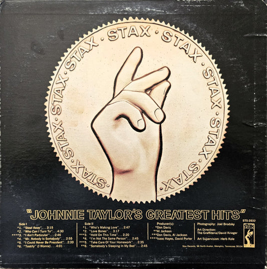Johnnie Taylor : Johnnie Taylor's Greatest Hits (LP, Comp, Mono, Promo)