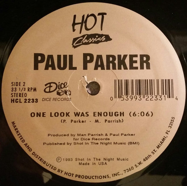 Paul Parker : Right On Target / One Look Was Enough (12")