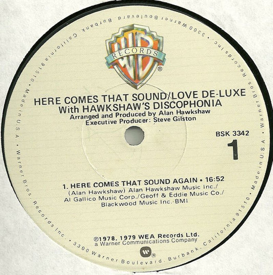 Love De-Luxe With Hawkshaw's Discophonia : Here Comes That Sound (LP, Album)