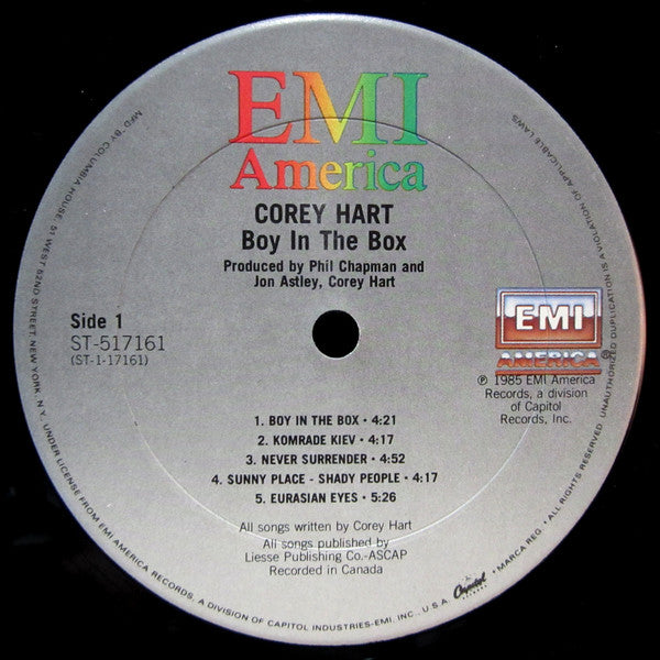 Corey Hart : Boy In The Box (LP, Album, Club)