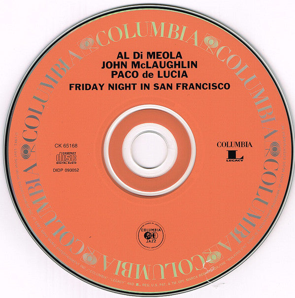 Al Di Meola / John McLaughlin / Paco de Lucía : Friday Night In San Francisco (HDCD, Album, RE, RM, Son)