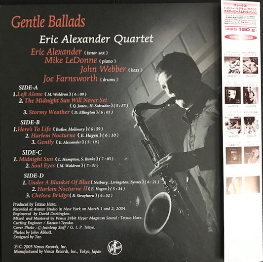 Eric Alexander With Mike LeDonne, John Webber (2), Joe Farnsworth : Gentle Ballads (2xLP, Album, Ltd, RE)