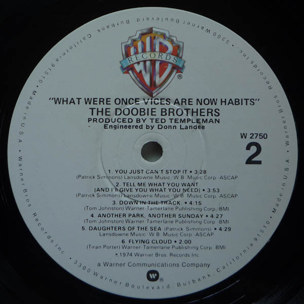 The Doobie Brothers : What Were Once Vices Are Now Habits (LP, Album, RE, Jac)