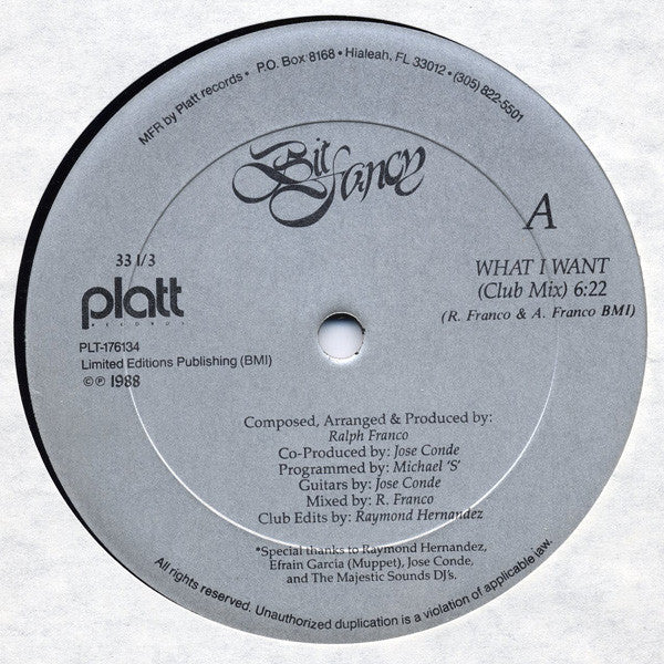 Bit Fancy : What I Want (12")