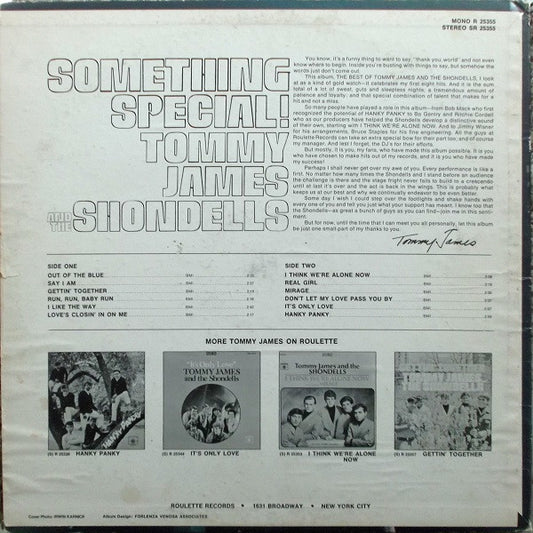 Tommy James & The Shondells - Something Special! The Best Of Tommy James And The Shondells vinyl record, LP (Near Mint (NM or M-)) | Lulo Records