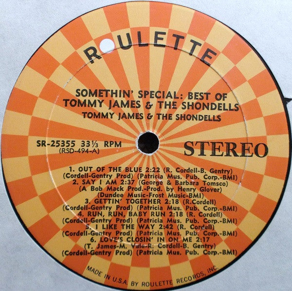 Tommy James & The Shondells : Something Special! The Best Of Tommy James And The Shondells (LP, Comp)