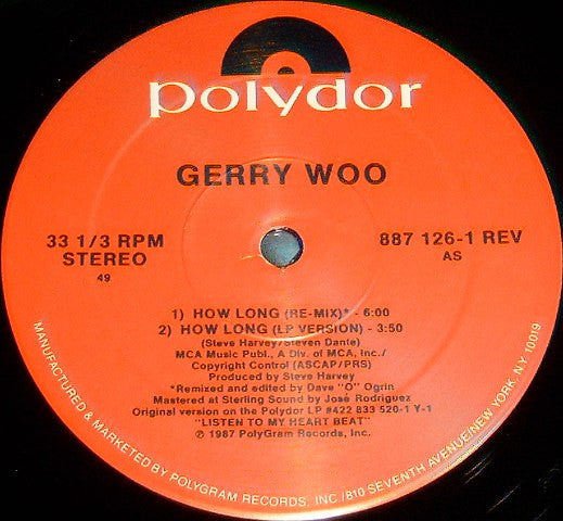 Gerry Woo - How Long vinyl record, 12" (Mint (M)) | Lulo Records
