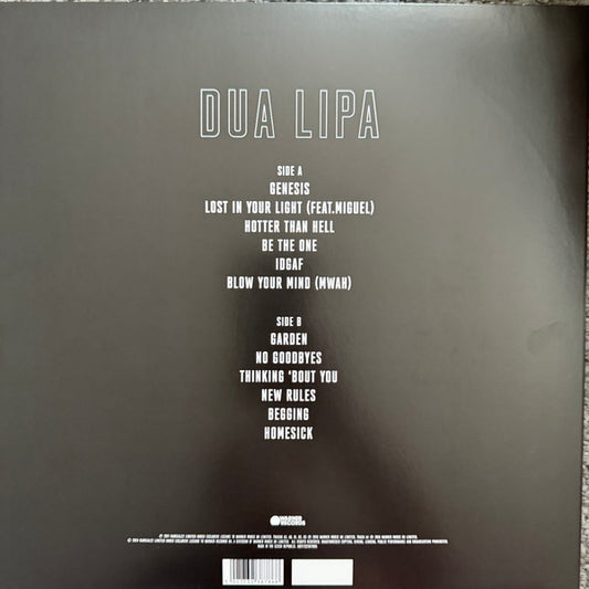 Dua Lipa : Dua Lipa (LP, Album, Ltd, Pic, RE, Zoe)
