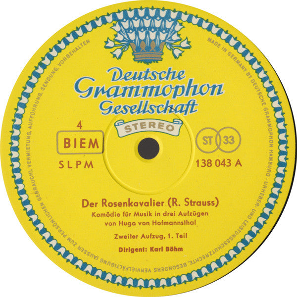 Richard Strauss - Marianne Schech, Irmgard Seefried, Rita Streich, Dietrich Fischer-Dieskau, Kurt Böhme, Staatskapelle Dresden, Karl Böhm : Der Rosenkavalier (4xLP + Box)