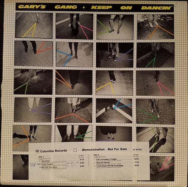 Gary's Gang : Keep On Dancin' (LP, Album, Promo)