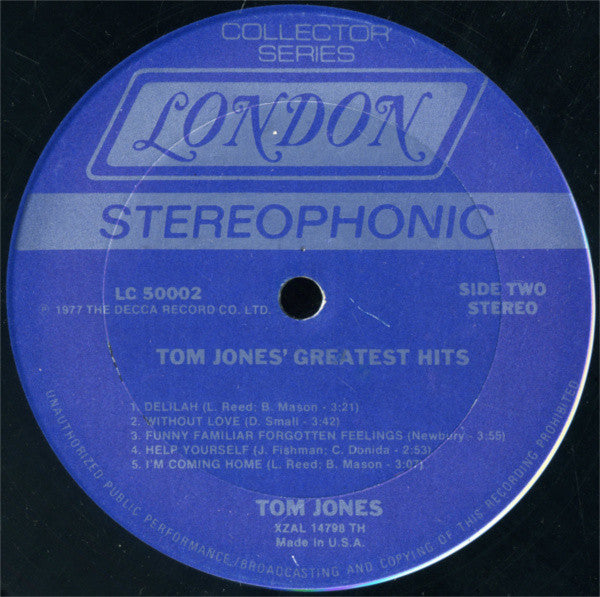 Tom Jones : Greatest Hits (LP, Comp, Ter)