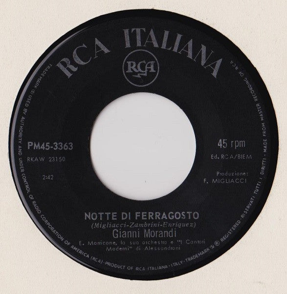 Gianni Morandi : Notte Di Ferragosto (7", Mono)