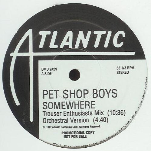 Pet Shop Boys : Somewhere / A Red Letter Day (2x12", Promo)
