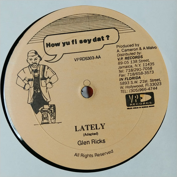 Captain Barkey / Glen Ricks : Sound Fi Dead / Lately (12")