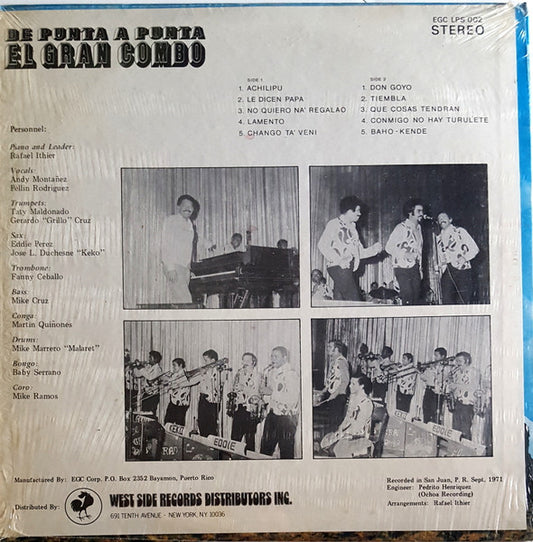 El Gran Combo : De Punta A Punta (LP, Album, RP)