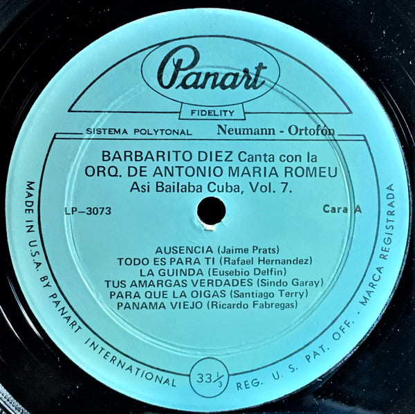 Barbarito Diez Con La Orquesta Antonio Maria Romeu : Asi Bailaba Cuba Vol. 7 (LP, Album)