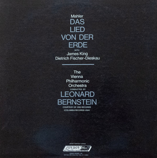 Gustav Mahler With James King (3), Dietrich Fischer-Dieskau, Wiener Philharmoniker Conducted By Leonard Bernstein : Das Lied Von Der Erde (LP, Album, Gat)