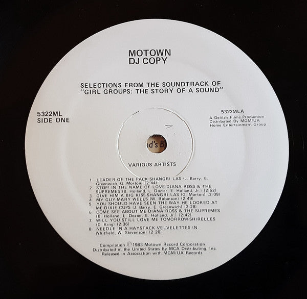 Various : Selections From The Soundtrack Of Girl Groups: The Story Of A Sound (LP, Comp, Promo)