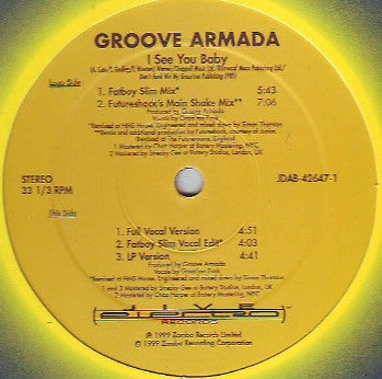 Groove Armada : I See You Baby (12", Promo)