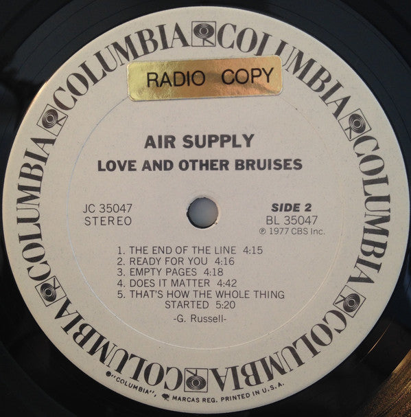 Air Supply : Love And Other Bruises (LP, Album, Promo, San)