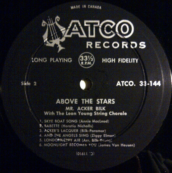 Acker Bilk Accompanied By The Leon Young String Chorale : Above The Stars & Other Romantic Fancies (LP)
