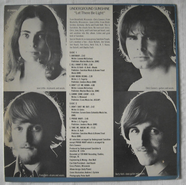 Underground Sunshine : Let There Be Light (LP, Album)