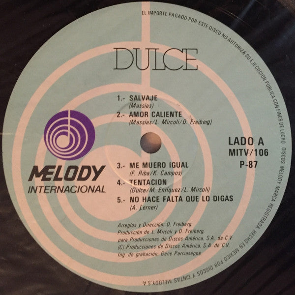 Dulce (4) : Salvaje (LP, Album)