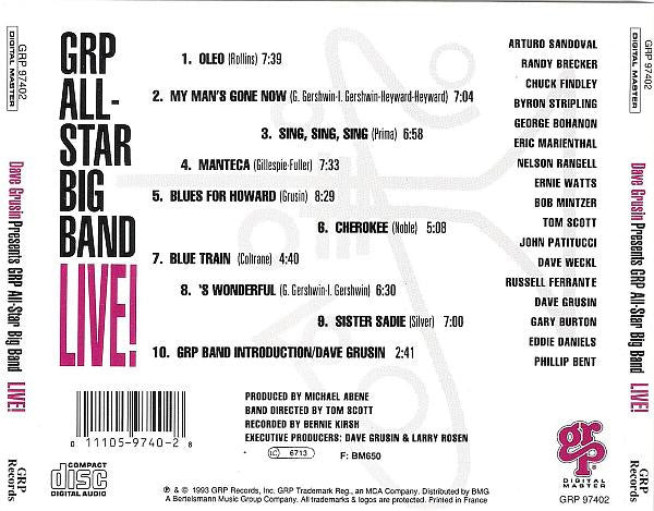 Dave Grusin Presents GRP All-Star Big Band : Live! (CD, Album)