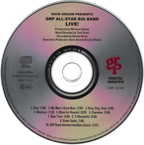 Dave Grusin Presents GRP All-Star Big Band : Live! (CD, Album)