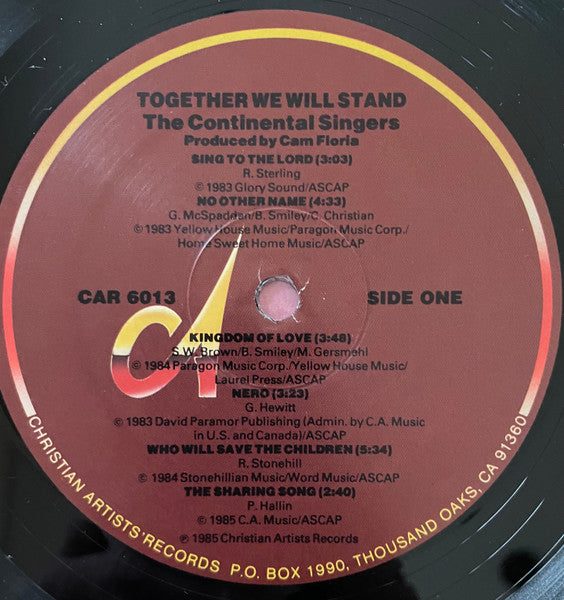 Continental Singers : Together We Will Stand (LP, Album)